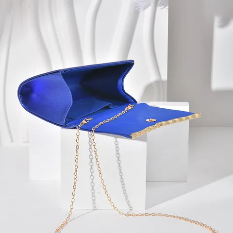 Women PU Leather Envelope Evening Bag Chain Clutch Bag Elegant Magnetic Closure Shoulder Bag For Banquet Party