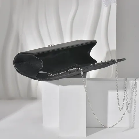 Womens Fashion Glitter Clutch Bag Elegant Evening Bag Metallic Chain Crossbody Bag Banquet Party Purse Handbag