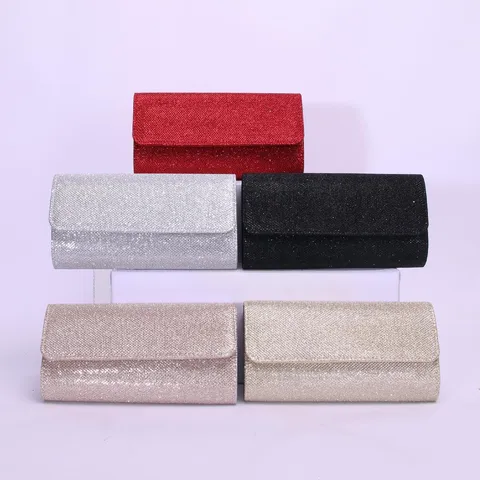 Women's Evening Bag Glitter Sequin Clutch Purse Elegant Wedding Party Handbag Magnetic Buckle Small Shoulder Bag