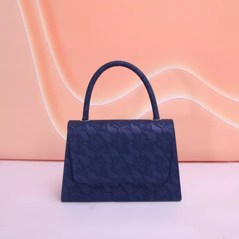Women Fashion Lace Evening Bag Elegant Minimalist Flap Handbag Top Handle Purse