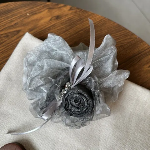 Koreanischer Stil Gradient Organza Blume Haargummi 3D Rose Schleife Haargummi Für Damen Süße Fee Haarschmuck