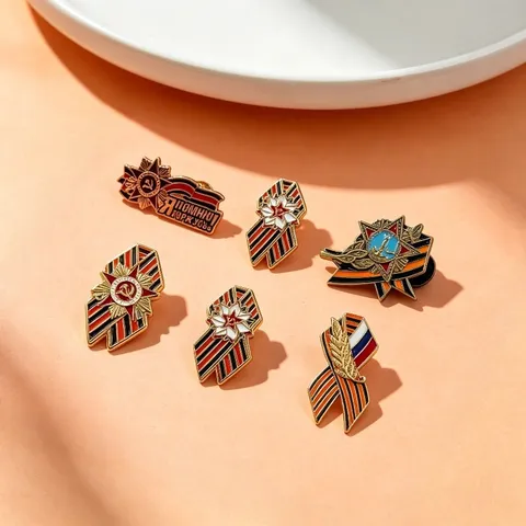 Zinc Alloy Enamelled Cartoon Military Commemorative Brooch Badge Creative Personalized Clothing Decorative Accessory