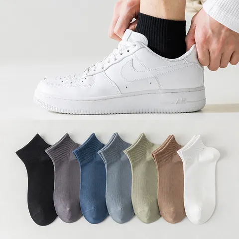 Men's Casual Solid Color Short Tube Socks Breathable Mesh Comfort Everyday Summer Athletic Footwear Crew Socks
