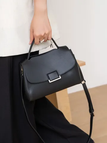 Genuine Leather Women Handbag Cowhide Elegant Simple All-Match Shoulder Crossbody Bag Daily Commuter Purse