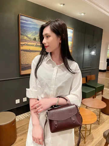 Women Leather Crossbody Bag Vintage Top Handle Shoulder Bag Casual Minimalist Flap Purse Daily Commute Handbag