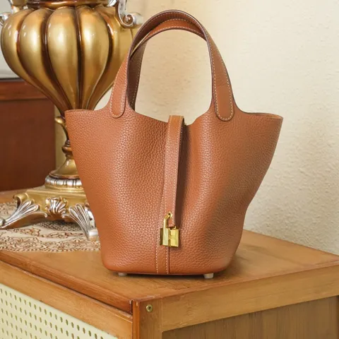 Women Top Layer Cowhide Bucket Bag Casual Retro Handbag Fashion Solid Color Top Handle Bag Daily Commuting Leather Bag