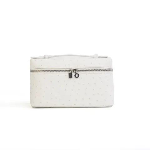 Women Genuine Cowhide Ostrich Pattern Crossbody Bag Luxury Top Handle Handbag Fashion Daily Casual Shoulder Bag