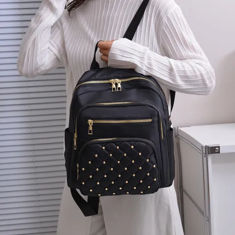 Γυναικείο Casual Nylon Σακίδιο Πλάτης Móda Καπιτονέ Πριτσίνι Ταξίδι Daypack Ελαφρύ Commuter Σχολική Τσάντα