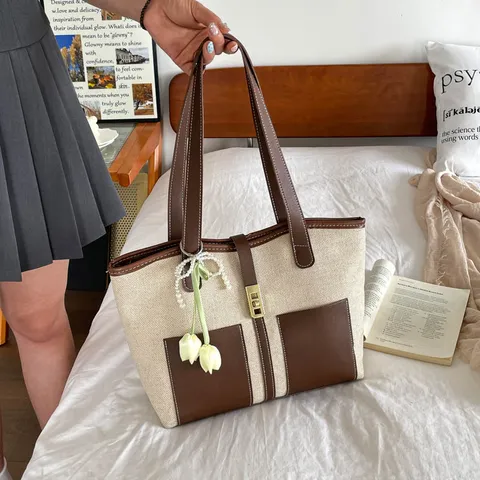 Γυναικείες Commuter Fashion PU Δερμάτινη Tote Τσάντα Μεγάλης Χωρητικότητας Casual Τσάντα Ώμου Τσάντα Χεριού