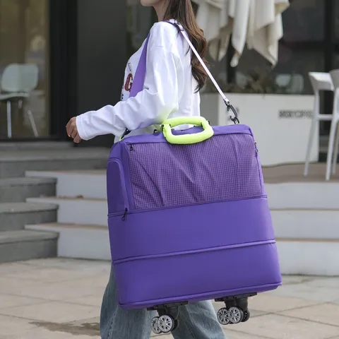 Μεγάλη Ταξιδιωτική Τσάντα Duffel Επεκτάσιμη με Τροχούς Τσάντα Αποσκευών Πολλαπλών Στρώσεων για Ταξίδι