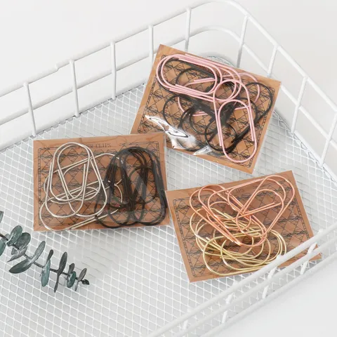 Creative Electroplated Large Metal Paper Clips Cute Heart Shaped Document Clips For Office And School Stationery