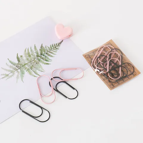Creative Electroplated Large Metal Paper Clips Cute Heart Shaped Document Clips For Office And School Stationery