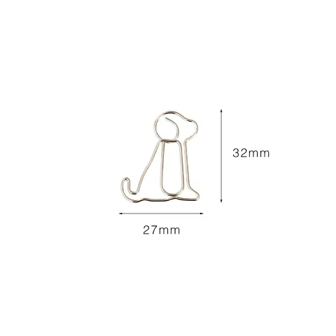 Creative Cute Puppy Shaped Metal Paper Clips Animal Shape Office School Decorative Paperclip Gold Silver Rose Gold