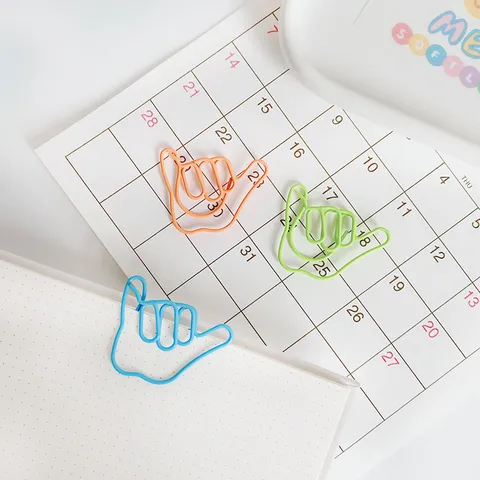 Creative Colored Metal Paper Clips Shaped Hand Gesture And Foot Cute Funny Office School Stationery Bookmark