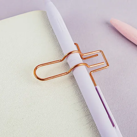 Creative Cross Shape Metal Pen Clip Bookmark Notebook Accessory Decorative Office School Stationery Holder