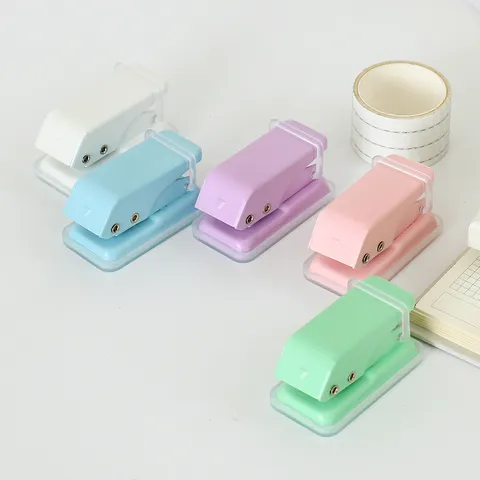 Portable Metal Single Hole Punch Mini Manual Loose Leaf Puncher Student Stationery Paper Binding Tool Office Supplies