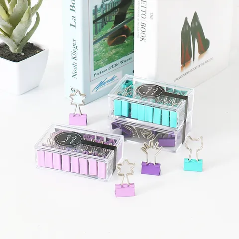 Metal Binder Clips Light Green 19mm Cute Cat Shape Long Tail Paper Clips For Office School Stationery