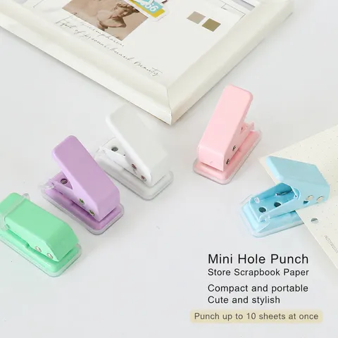Portable Metal Single Hole Punch Mini Manual Loose Leaf Puncher Student Stationery Paper Binding Tool Office Supplies