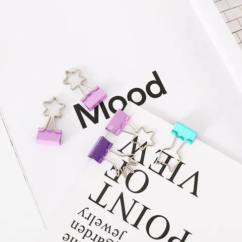 Metal Binder Clips Light Green 19mm Cute Cat Shape Long Tail Paper Clips For Office School Stationery