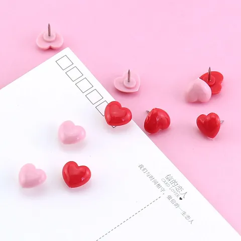 Cute Heart Push Pins Plastic Decorative Thumbtacks Colorful Cork Board Pins With Clear Storage Box For Office Home School