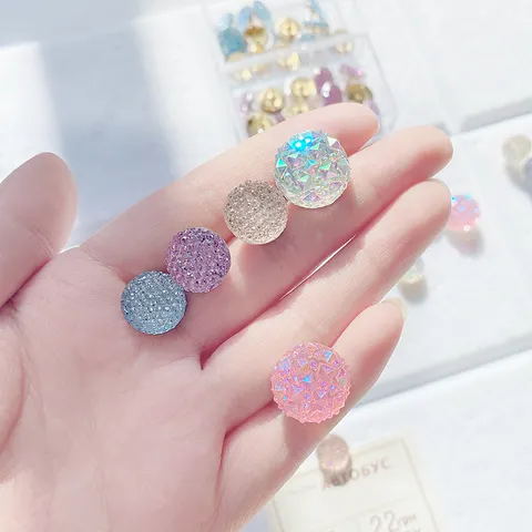Cute Transparent Color Glitter Push Pins Cork Board Photo Wall Thumbtacks Creative Plastic Stationery Pushpins