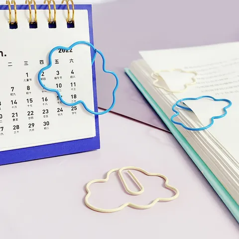 Creative Cloud Shape Paper Clips Cute Metal Plastic Coated Office School Bookmarks Document Organization Clips
