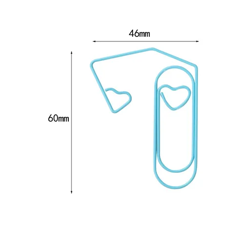 Creative Heart Shaped Metal Paper Clips Large Cute Bookmarks Office School Stationery Gold Black Blue Decorative Clips