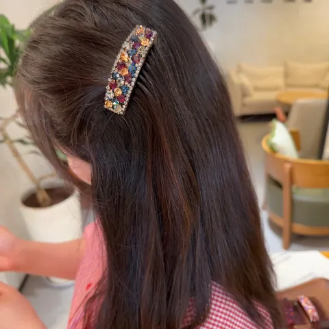 Élégant Peigne à Cheveux en Métal Strass Style Français Épingle à Cheveux Géométrique Coiffe Pour Femmes Accessoires de Coiffure Quotidiens de Banquet