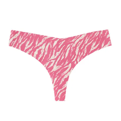 Mutandine Tanga Senza Cuciture Stampa Zebra da Donna Vita Bassa Asciugatura Rapida Sexy Elastico Intimo