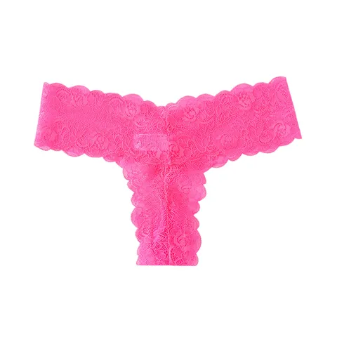 Women Sexy Low Waist Lace Thong Seamless Floral Panties French Style Breathable Briefs Underwear Lingerie