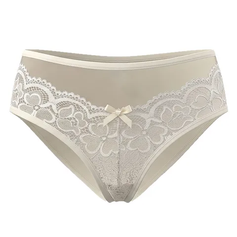 Damen Hoher Bund Sexy Spitze Ajour Slip Baumwolle Schritt Atmungsaktiv Nahtlose Unterwäsche