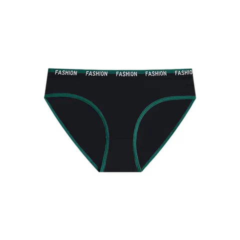 Slip Senza Cuciture a Vita Bassa da Donna Nylon Blocco di Colore Lettera Elastico in Vita Traspirante