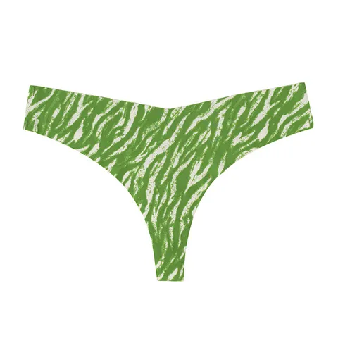 Mutandine Tanga Senza Cuciture Stampa Zebra da Donna Vita Bassa Asciugatura Rapida Sexy Elastico Intimo