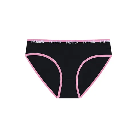 Slip Senza Cuciture a Vita Bassa da Donna Nylon Blocco di Colore Lettera Elastico in Vita Traspirante