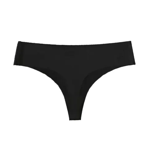 Women's Low Waist Seamless Thong Panties Breathable Nylon Solid Color T-Back Underwear