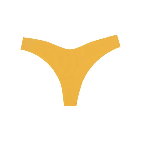Women's Seamless Low Rise Thong Solid Color Minimalist Breathable Nylon Underwear Sexy Stretch Everyday Panties