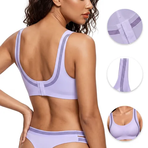 Women's Seamless Sports Bra Wireless Gym Fitness Athletic Crop Top Padded Breathable Workout Yoga Activewear Underwear