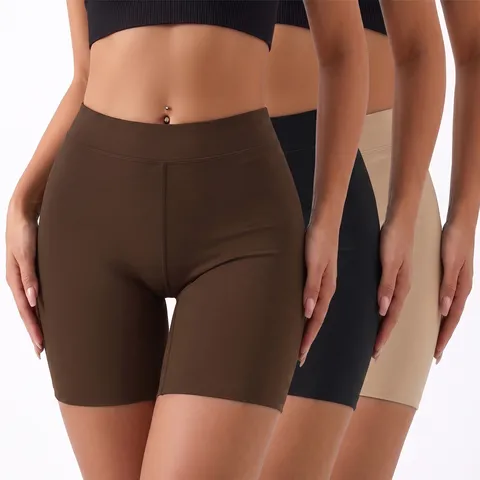 Pantalones Cortos de Seguridad Sin Costuras de Cintura Alta para Mujer Control de Abdomen Seda de Hielo Moldeador Levanta Glúteos Ropa Interior Transpirable