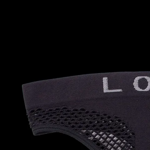 Women Sexy Seamless Hollow-Out Thong Low Waist Breathable Nylon Spandex Panties Letter Print LOVE Waistband Comfortable T-Back Underwear