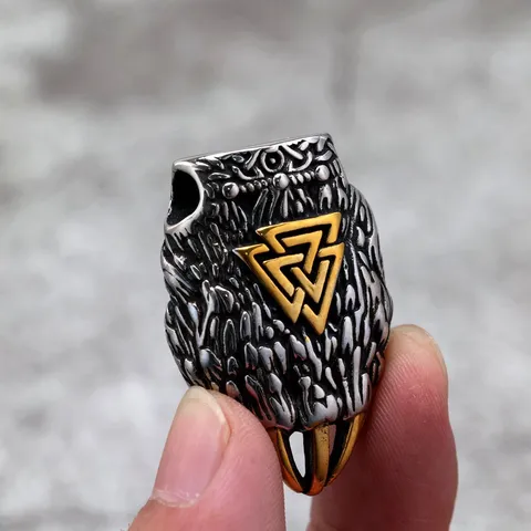 Vintage Stainless Steel Viking Valknut Triangle Bear Claw Pendant Necklace Hip Hop Punk Geometric Statement Polished Biker Jewelry Necklace For Men Women Gift