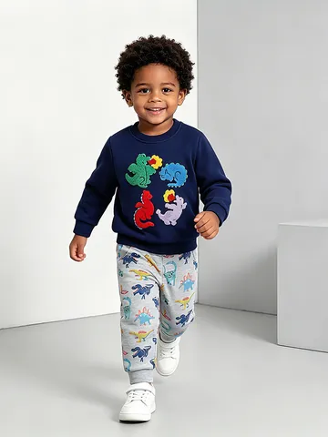 Kinder Baumwolle Cartoon Dinosaurier Bedruckt Jogginghose Euro Stil Mode Buntes Muster Lässige Sporthose Für Kinder Hosen