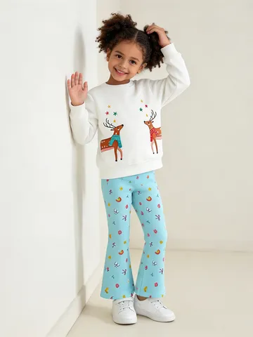 AostaBetty Autunno Ragazze Cotone Pantaloni A Zampa Carino Cartone Animato Stampa Alta Elasticità Leggings Morbido Vestibilità Aderente Pantaloni Lunghi Abbigliamento Casual Per Bambini