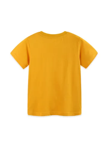 Camiseta de Moda Estilo Occidental para Niños Pulóver de Algodón Dibujos Animados Leopardo Patrón de Animal Estampado Niños Cuello Redondo Manga Corta Top Verano