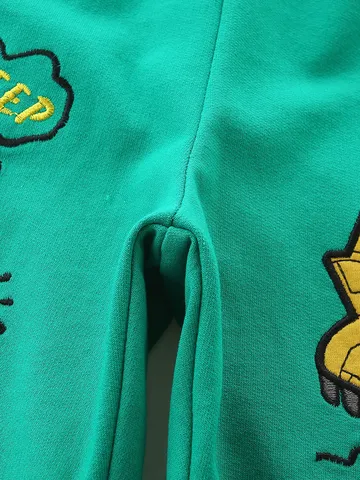 Boys Cotton Cartoon Engineering Vehicle Embroidered Shorts Kids Summer Casual Drawstring Loose Fit Knit Breathable Comfort Bottom Pants