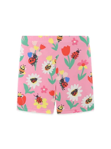 Toddler Girls Casual Cotton Printed Shorts Cartoon Ladybug Flower Pattern Summer Leggings Western Style Kids Bottoms