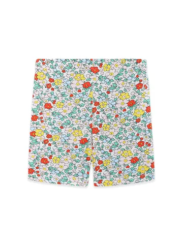 Kids Girls Floral Printed Cotton Leggings Shorts Cartoon Patterned Breathable Summer Five-Point Pants Stretchy Toddler Bottoms