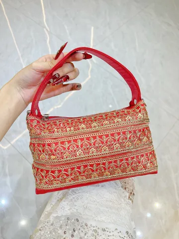 Vintage Embroidered Evening Bag For Women National Trend Bohemian Style Handbag Luxury Polyester Banquet Party Top Handle Bag Purse