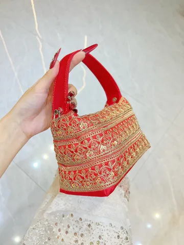 Vintage Embroidered Evening Bag For Women National Trend Bohemian Style Handbag Luxury Polyester Banquet Party Top Handle Bag Purse