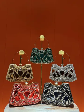 Cartera de Mano de Gala con Strass de Lujo para Mujer Bolso de Diamantes de Vidrio Brillante con Cadena Estilo Francés para Boda Fiesta