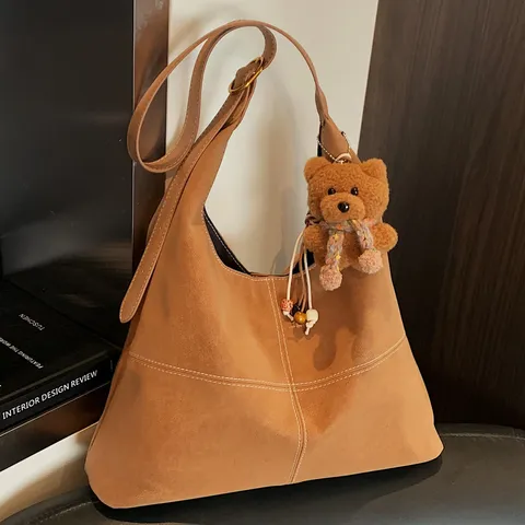 Dames Grote Capaciteit Tote Tas PU Leer Slouchy Hobo Schoudertas Retro Contraststitching Casual Dagelijkse Handtas